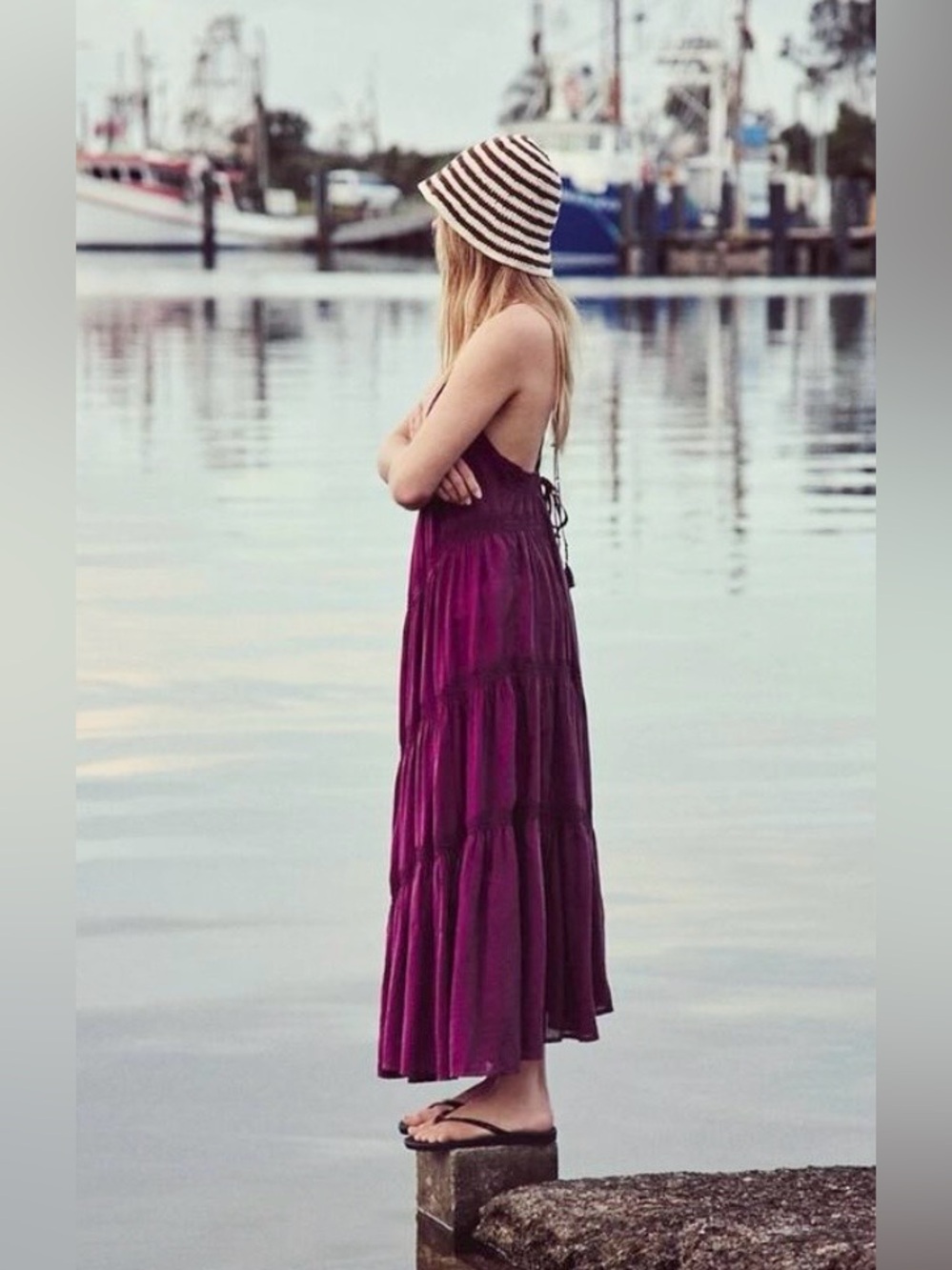 NWT FREE PEOPLE FREE EST HORIZON MAXI DRESS GRAPE ESCAPE - Picture 3 of 3